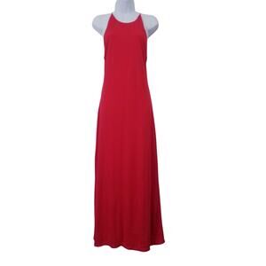 Rosetta Getty Sexy Red Maxi Dress Criss Cross Low Open Back Sleeveless